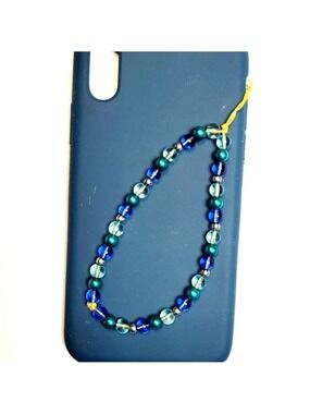 Cellphone Wristlet Strap Glass Bead Silver Spacer